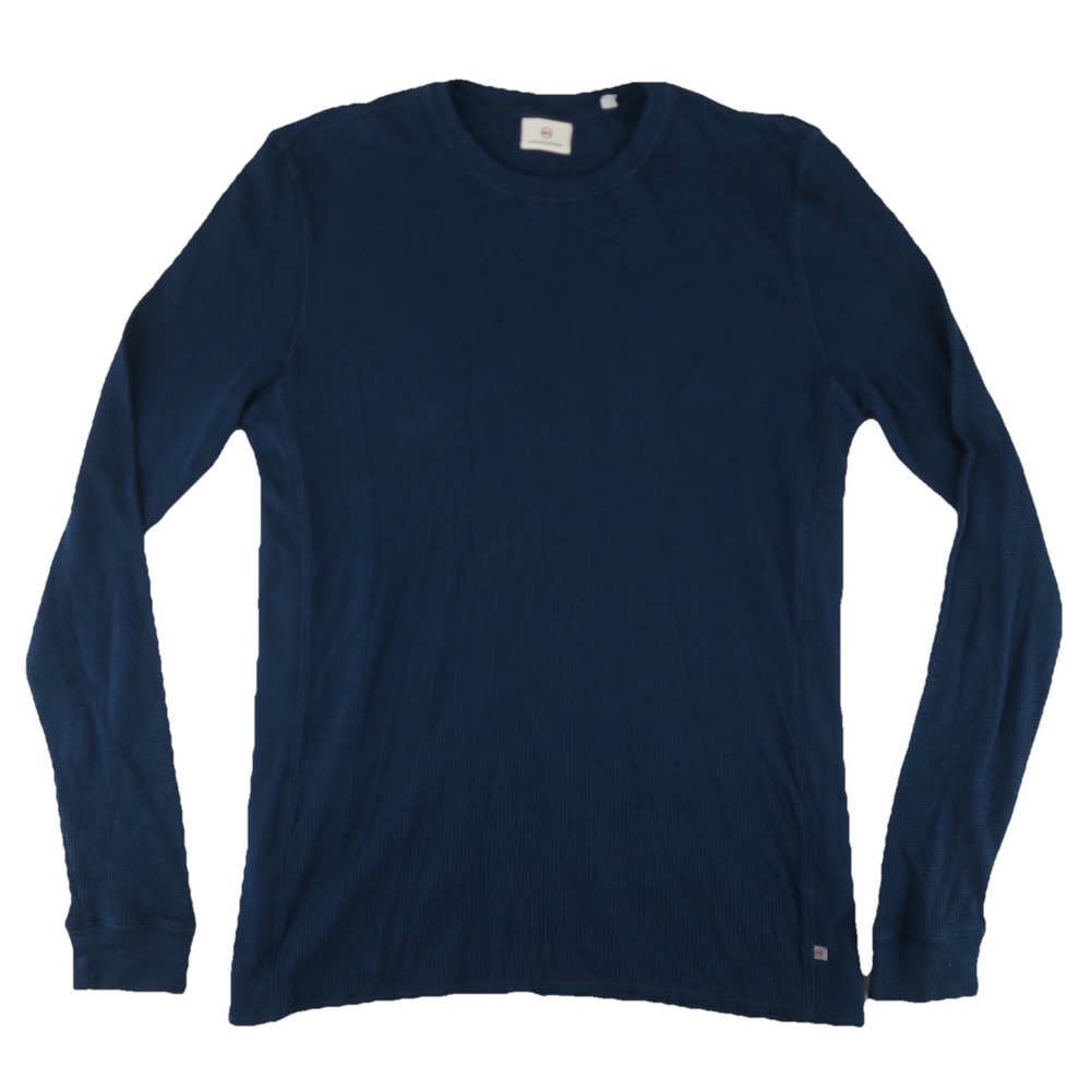 Adriano Goldschmied AG Waffle Knit Thermal Long Sleeve Shirt Men's Medium Blue